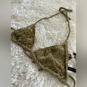 PLT 
Olive Green Textured Bikini Top